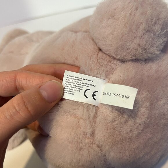 Manhattan Toy Company 11" Pink Chubby Plush Easter Bunny Lop Ear Rabbit 2018 - Picture 11 of 16